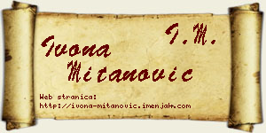 Ivona Mitanović vizit kartica